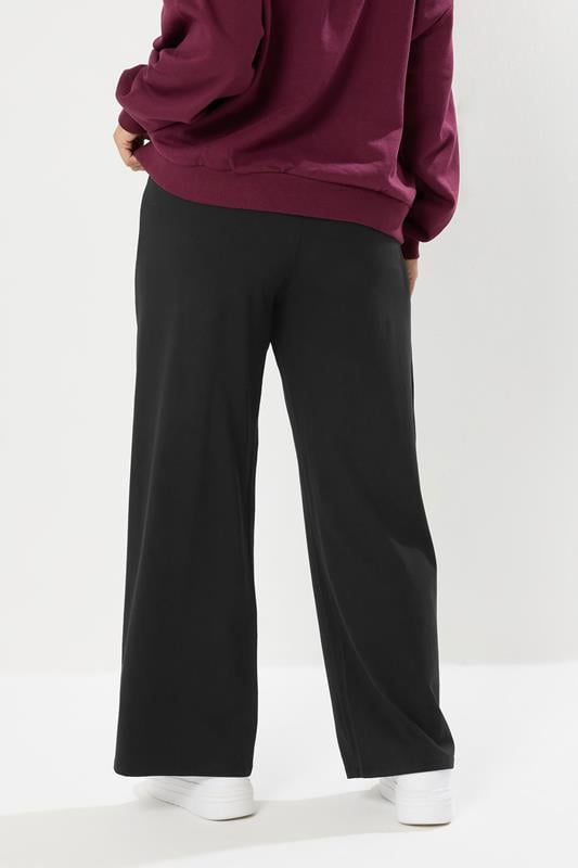 Evans YOURS Curve Black Wide Leg Leggings