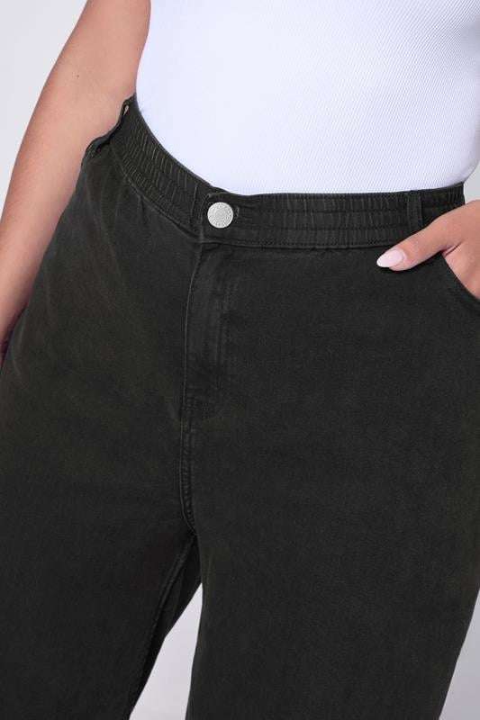 Evans YOURS Curve Black Wide Leg Puddle Jeans