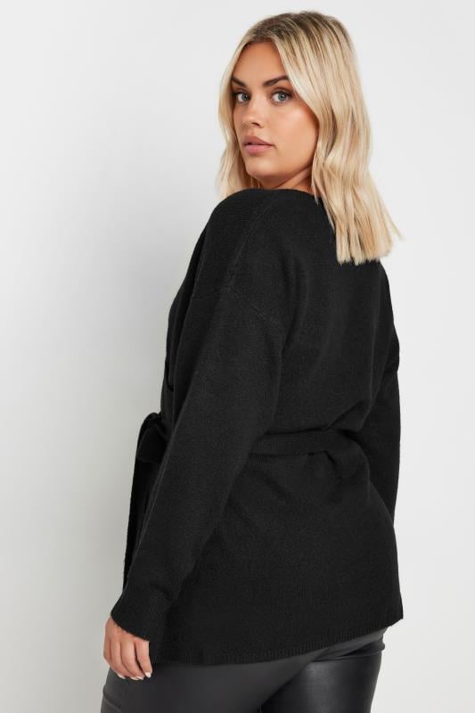 Evans YOURS Curve Black Wrap Knit Jumper