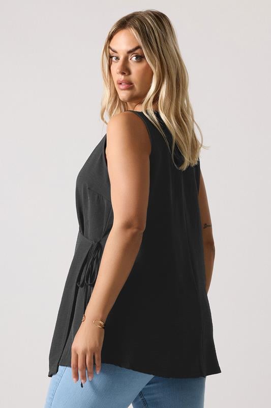 Evans YOURS Curve Black Wrap Vest Top