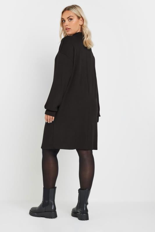 Evans YOURS Curve Black Zip Neck Jumper Dress