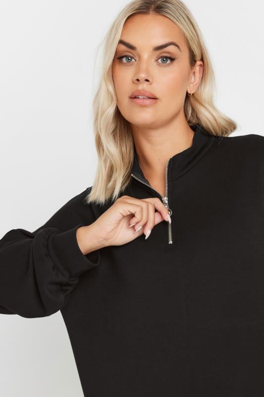 Evans YOURS Curve Black Zip Neck Jumper Dress