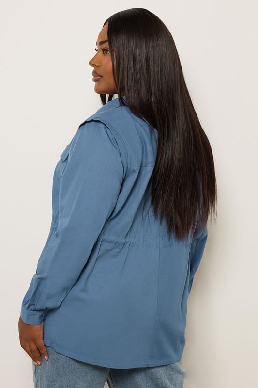 Evans YOURS Curve Blue Carpenter Jacket