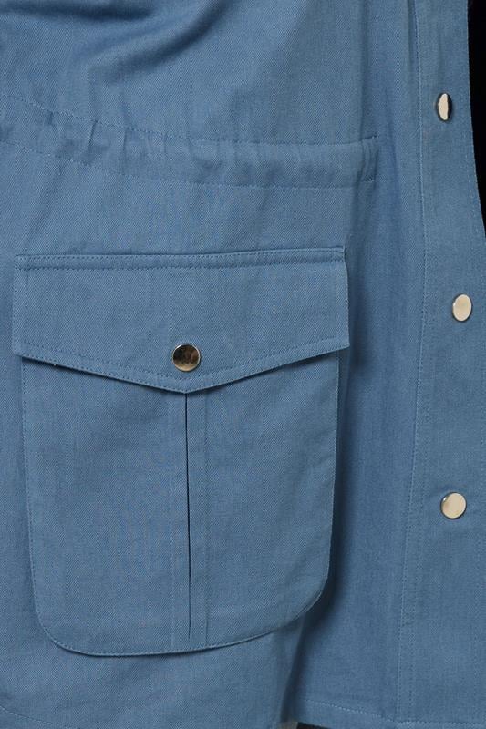 Evans YOURS Curve Blue Carpenter Jacket