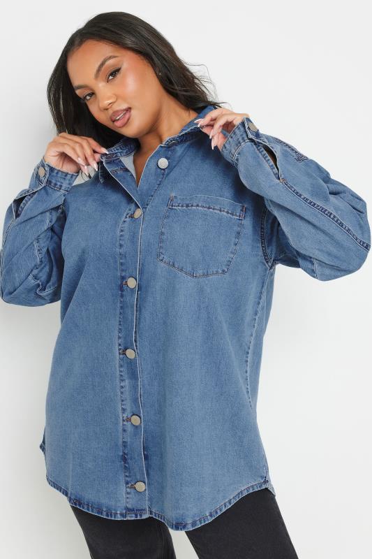 Evans YOURS Curve Blue Denim Shirt