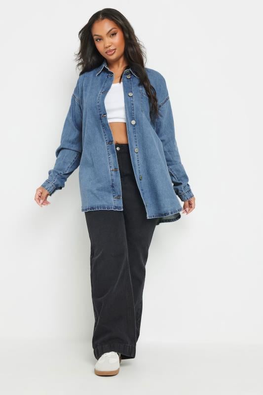 Evans YOURS Curve Blue Denim Shirt