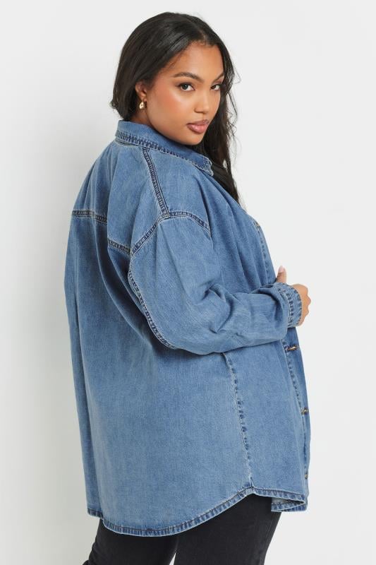 Evans YOURS Curve Blue Denim Shirt