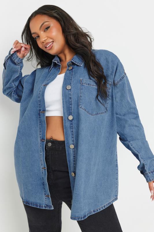 evans YOURS Curve Blue Denim Shirt