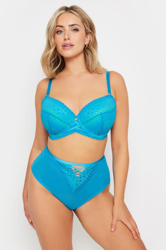evans YOURS Curve Blue Lace Detail Padded Bra