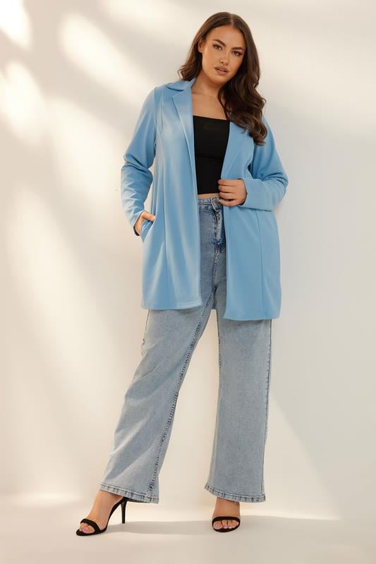 Evans YOURS Curve Blue Longline Blazer