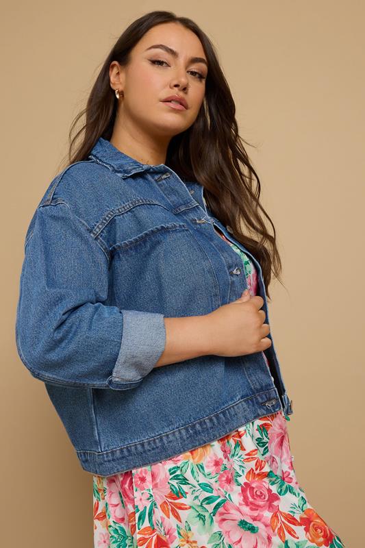 Evans YOURS Curve Blue Mid Wash Denim Jacket