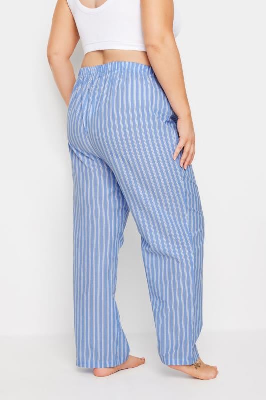 Evans YOURS Curve Blue Stripe Pyjama Bottoms