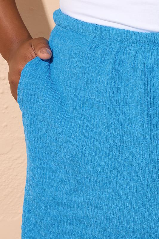 Evans YOURS Curve Blue Textured Shorts