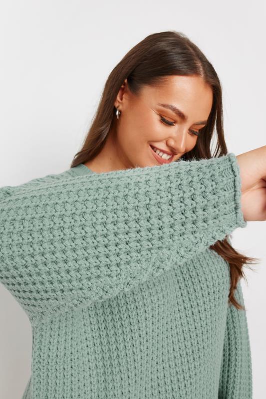 Evans YOURS Curve Blue Waffle Knit Jumper