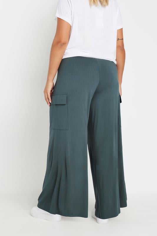 Evans YOURS Curve Blue Wide Leg Cargo Trousers