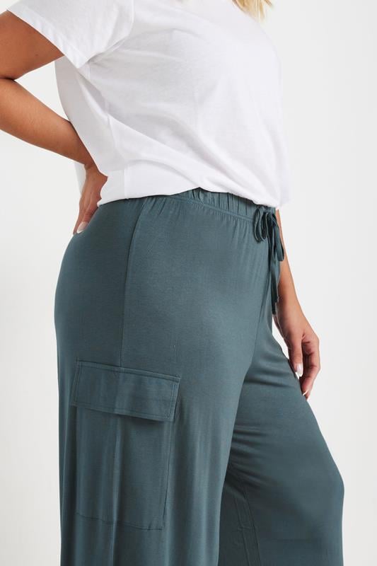 Evans YOURS Curve Blue Wide Leg Cargo Trousers