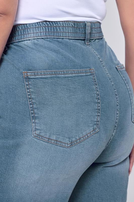 Evans YOURS Curve Blue Wide Leg Slouchy Jeans