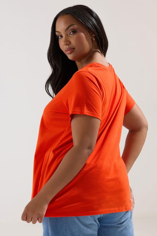 Evans YOURS Curve Bright Orange Core T-Shirt