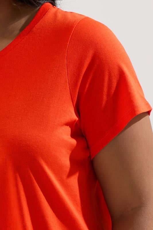 Evans YOURS Curve Bright Orange Core T-Shirt
