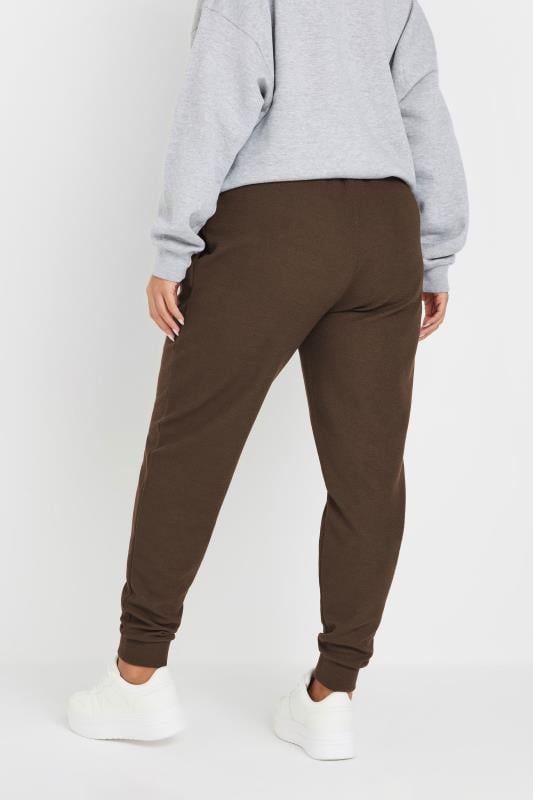 Evans YOURS Curve Brown Elasticated Cuffed Joggers