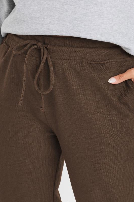 Evans YOURS Curve Brown Elasticated Cuffed Joggers