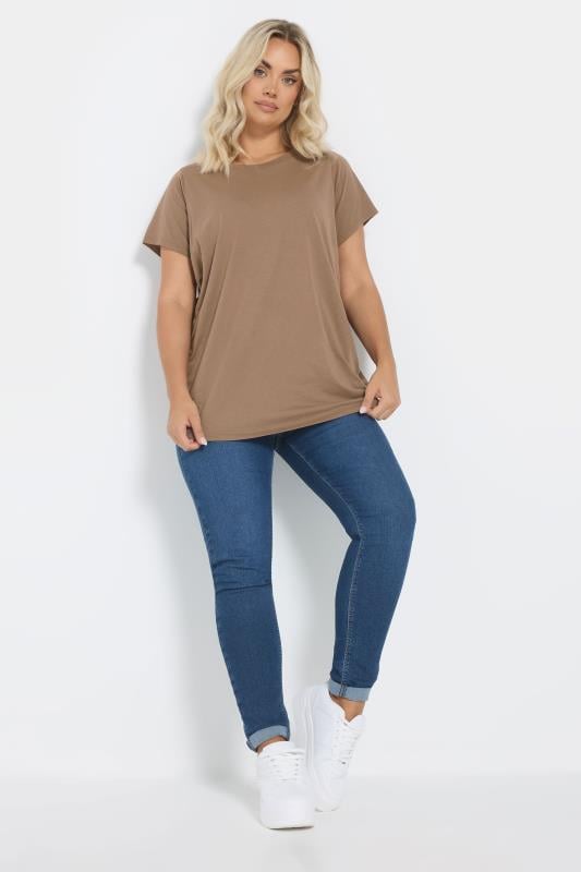 Evans YOURS Curve Brown Essential T-Shirt