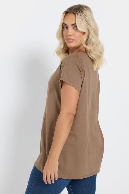 Evans YOURS Curve Brown Essential T-Shirt
