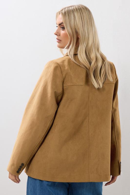 Evans YOURS Curve Brown Faux Suede Blazer