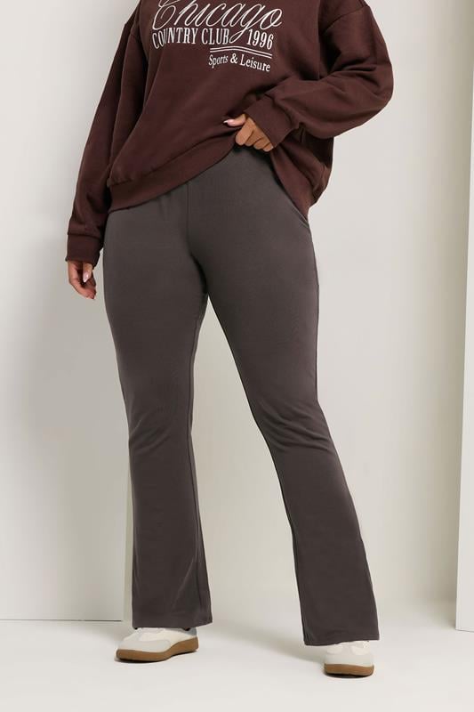 Evans YOURS Curve Brown Flared Leggings
