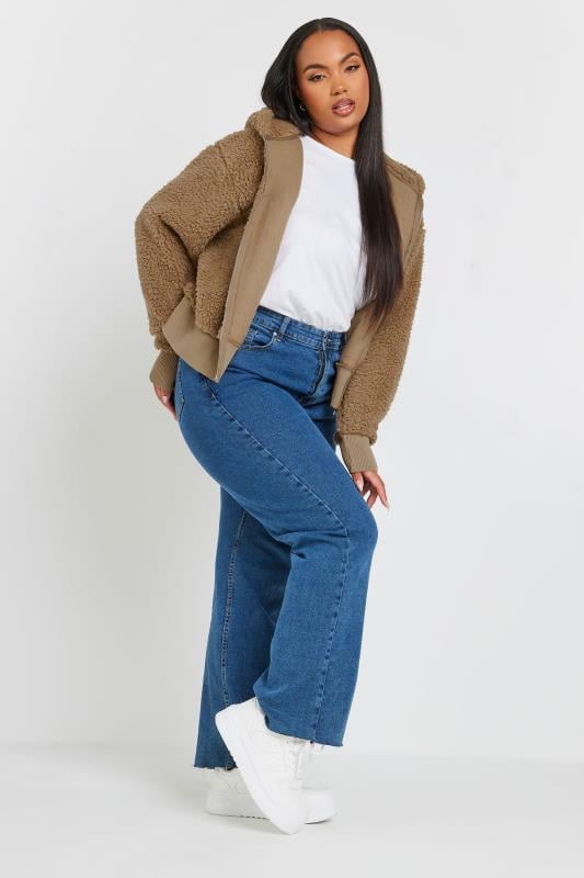 Evans YOURS Curve Brown Hooded Fleece Jacket