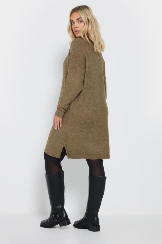 Evans YOURS Curve Brown Knitted Tunic Jumper Dress