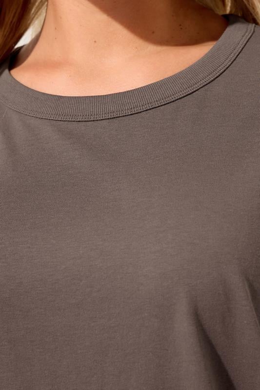 Evans YOURS Curve Brown Oversized Boxy T-Shirt