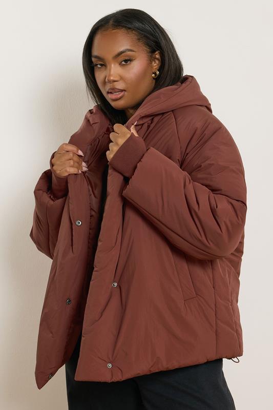 evans YOURS Curve Brown Padded Coat