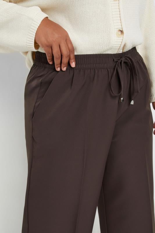 Evans YOURS Curve Brown Pull On Wide Leg Trousers
