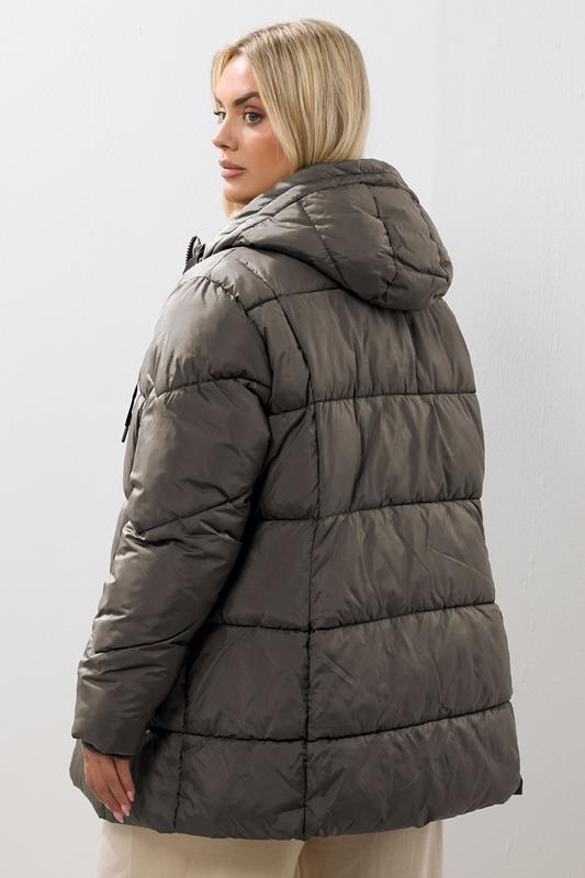 Evans YOURS Curve Brown Short Padded Coat