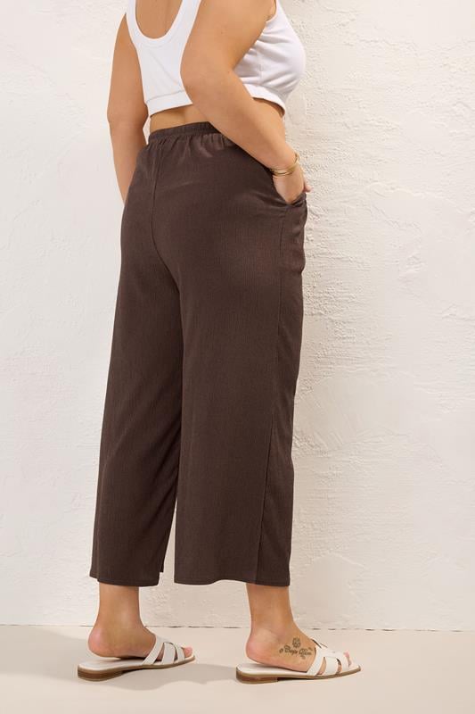 Evans YOURS Curve Brown Tie Waist Culottes