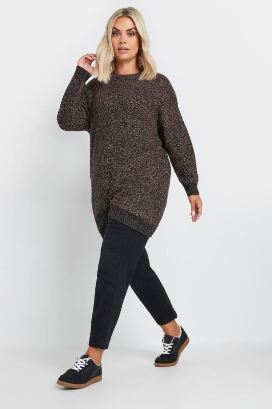 Evans YOURS Curve Brown Twist Knitted Jumper