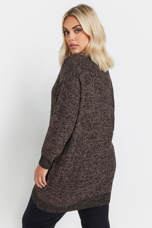 Evans YOURS Curve Brown Twist Knitted Jumper