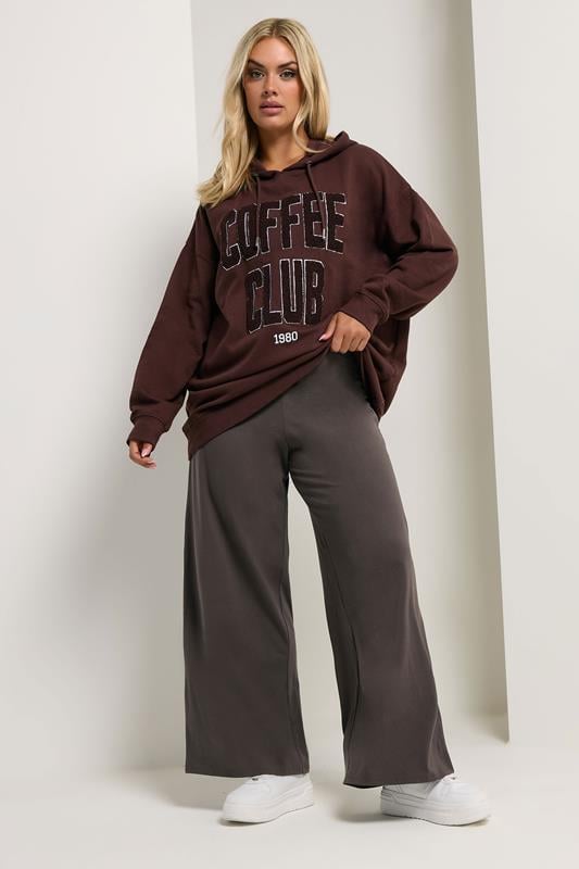 evans YOURS Curve Brown Wide Leg Leggings