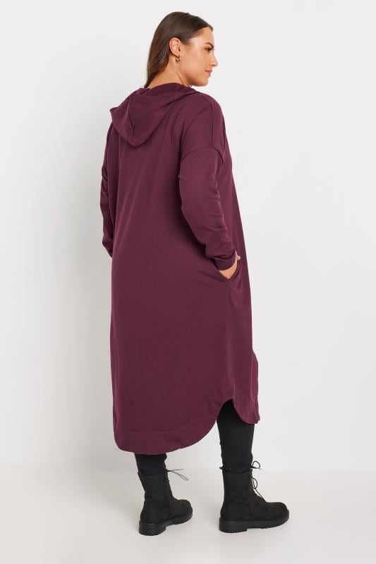 Evans YOURS Curve Burgundy Red Hooded Maxi Jacket