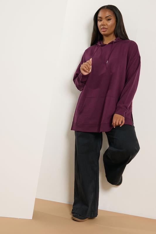 Evans YOURS Curve Burgundy Red Hoodie
