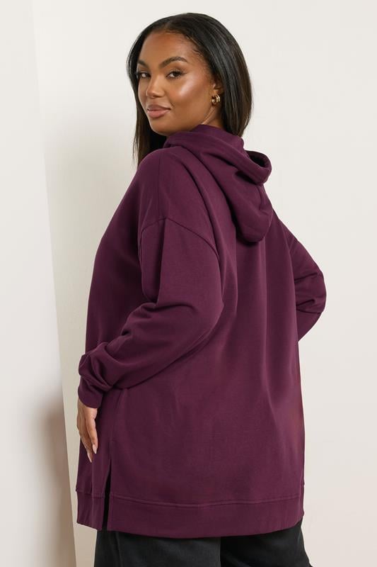 Evans YOURS Curve Burgundy Red Hoodie