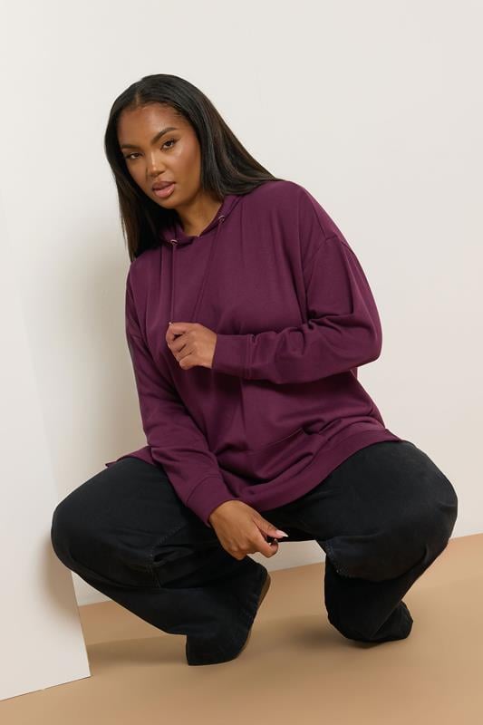 Evans YOURS Curve Burgundy Red Hoodie
