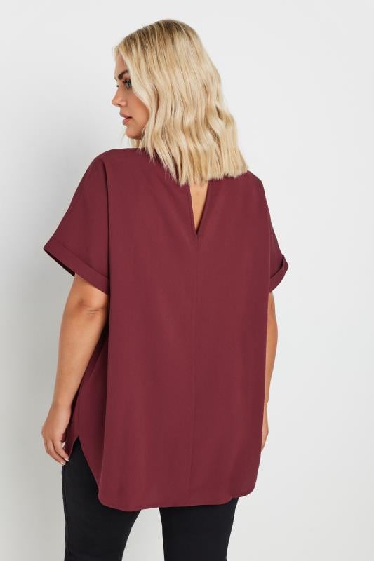 Evans YOURS Curve Burgundy Red Metal Trim Blouse