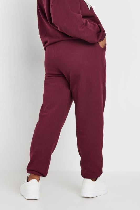 Evans YOURS Curve Burgundy Red 'NYC' Slogan Joggers