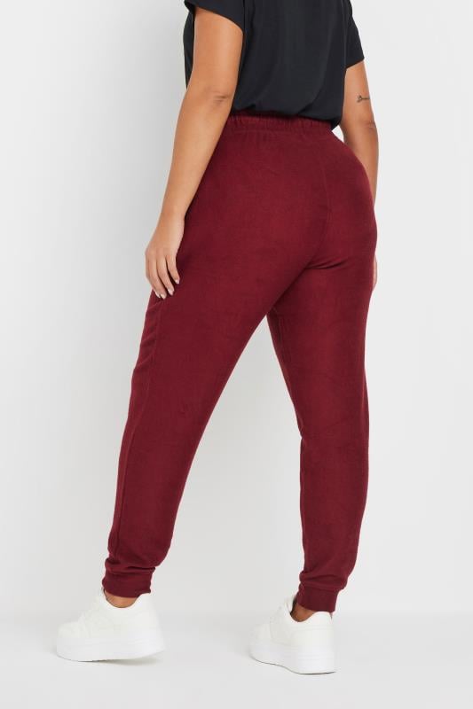 Evans YOURS Curve Burgundy Red Soft Touch Joggers