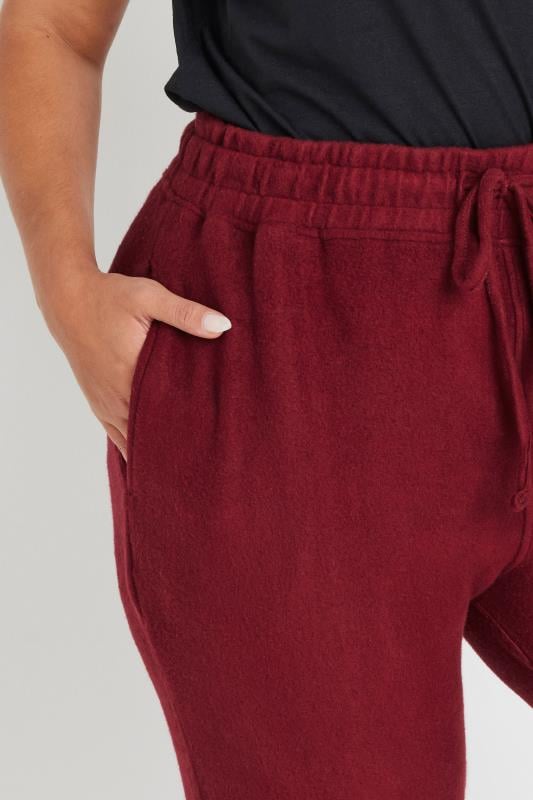 Evans YOURS Curve Burgundy Red Soft Touch Joggers