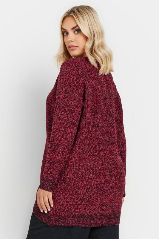 Evans YOURS Curve Burgundy Red Twist Knit Jumper