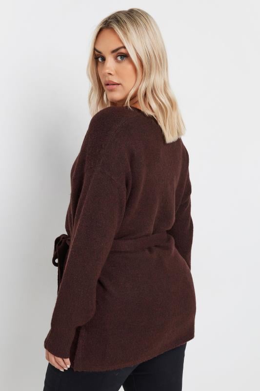 Evans YOURS Curve Burgundy Red Wrap Knit Jumper