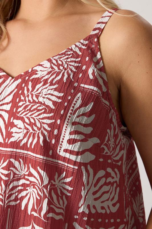 Evans YOURS Curve Burnt Orange Leaf Print Cami Top